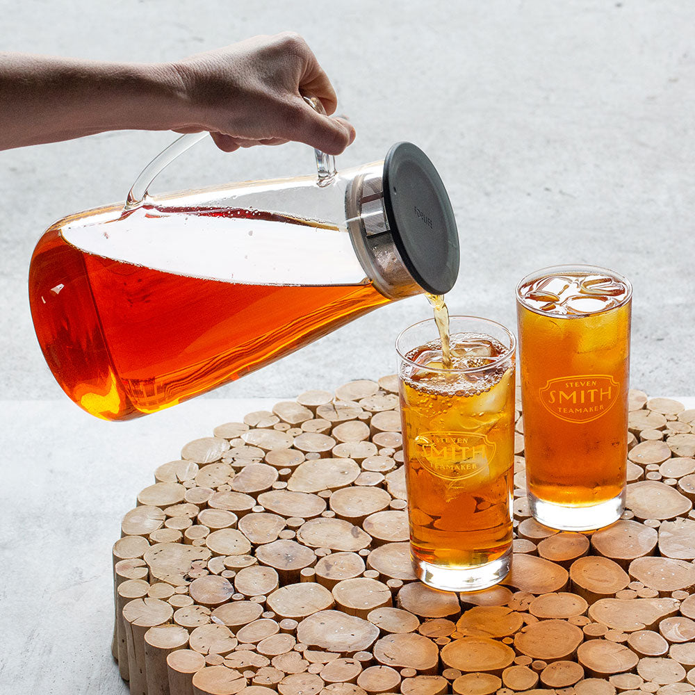 FORLIFE Flask Glass Iced Tea Jug, 64 oz, Charcoal